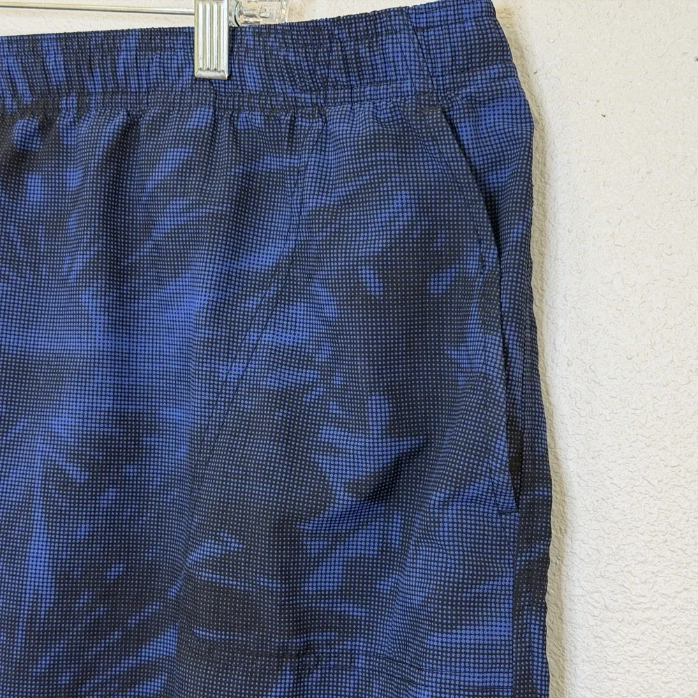 Columbia Swim Trunks Mens Sz 3X Blue Print Elastic‎ Drawstring Waist No Lining